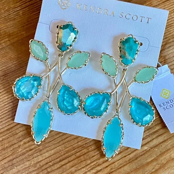 πΊπHPππΊ NWT Kendra Scott Gwyneth Gold Statement Earrings - Picture 10 of 12